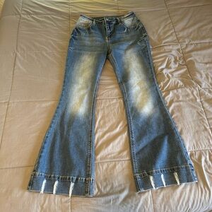 Women's Flared Blue Jeans